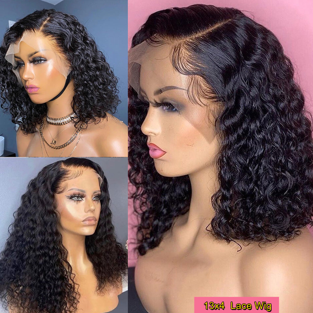 Deep Wave Bob Wig Lace Front Human Hair
