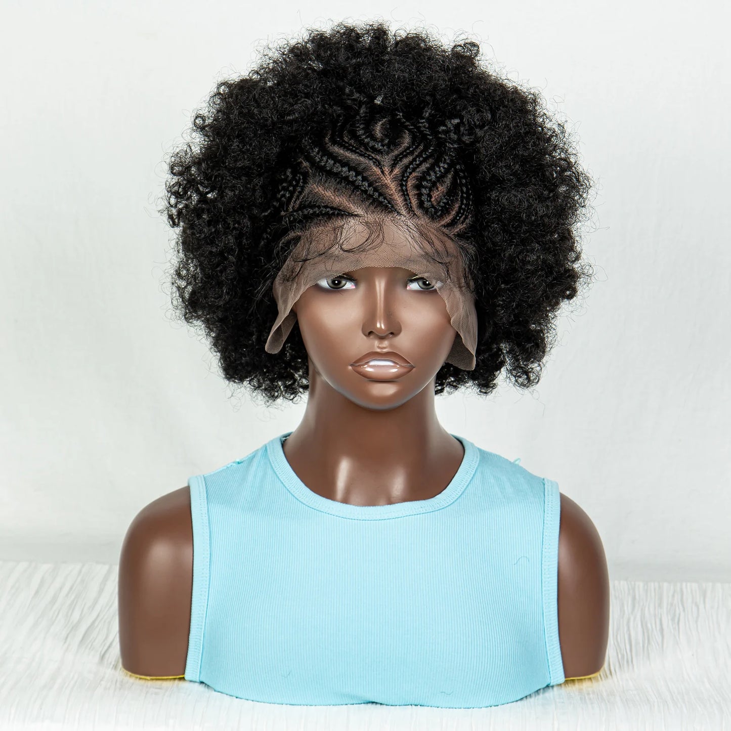 Afro Kinky Curly Braided Cornrow Hair Wigs