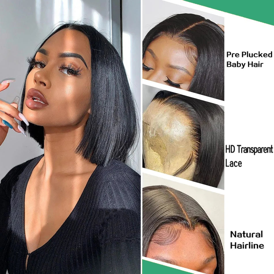 Colored Short Bob Human Hair Wigs