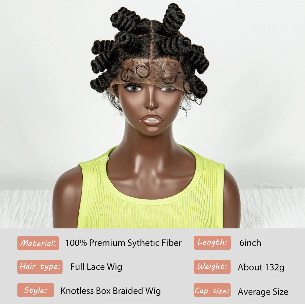 Full Lace Knotless Box Braided Crochet Twist Braiding Hair Wig