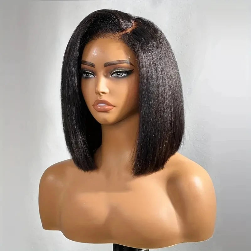 Short Kinky Straight Lace Front Wigs