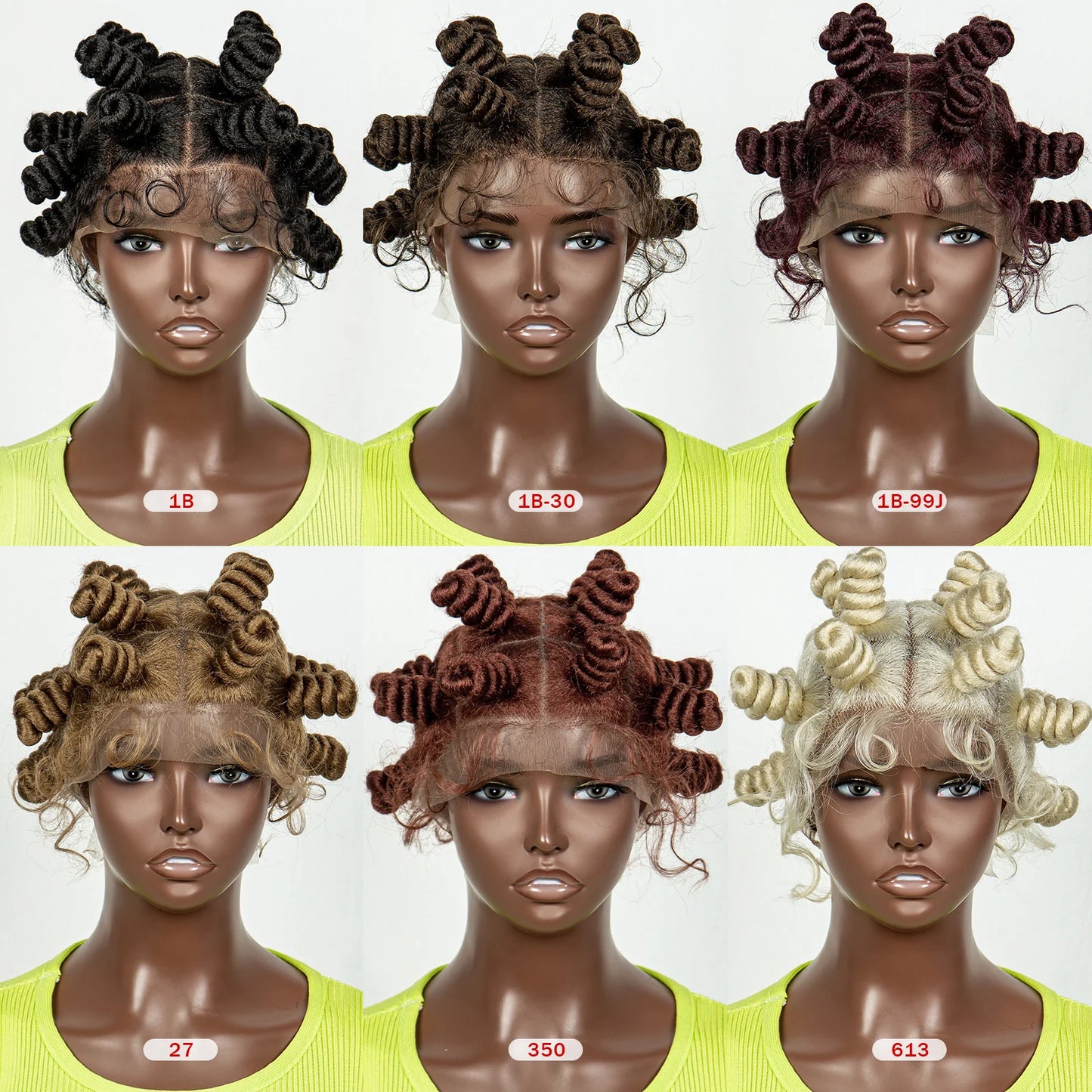 350 Coloured Knotless Box Braided Wig Full Lace Synthetic Cornrow Braided Wig with Baby Hair