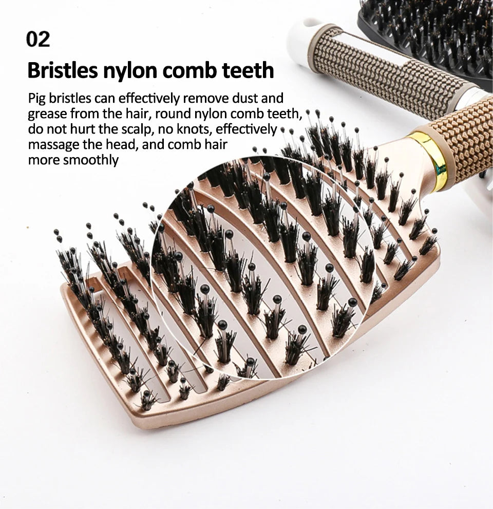 Hair Scalp Massage Comb Wet Curly Detangle Hair Brush Styling Tool