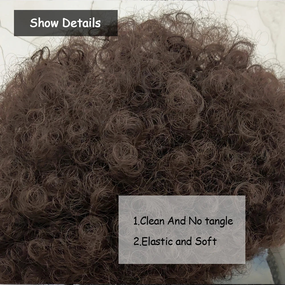 Afro Puff Drawstring Ponytail Extension Synthetic Afro Kinky Curly Puff Bun Hairpiece