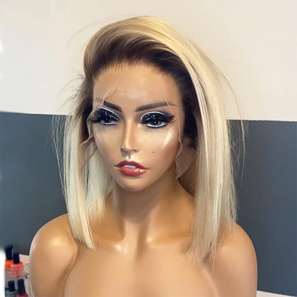 Honey Blonde Bob Straight Lace Front Human Hair - Supreme Lush Hair