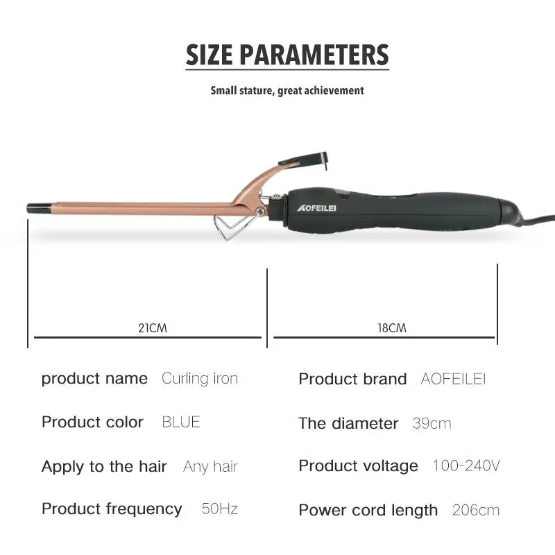 professional 9mm curling iron Hair waver Pear Flower Cone Ceramic curling wand