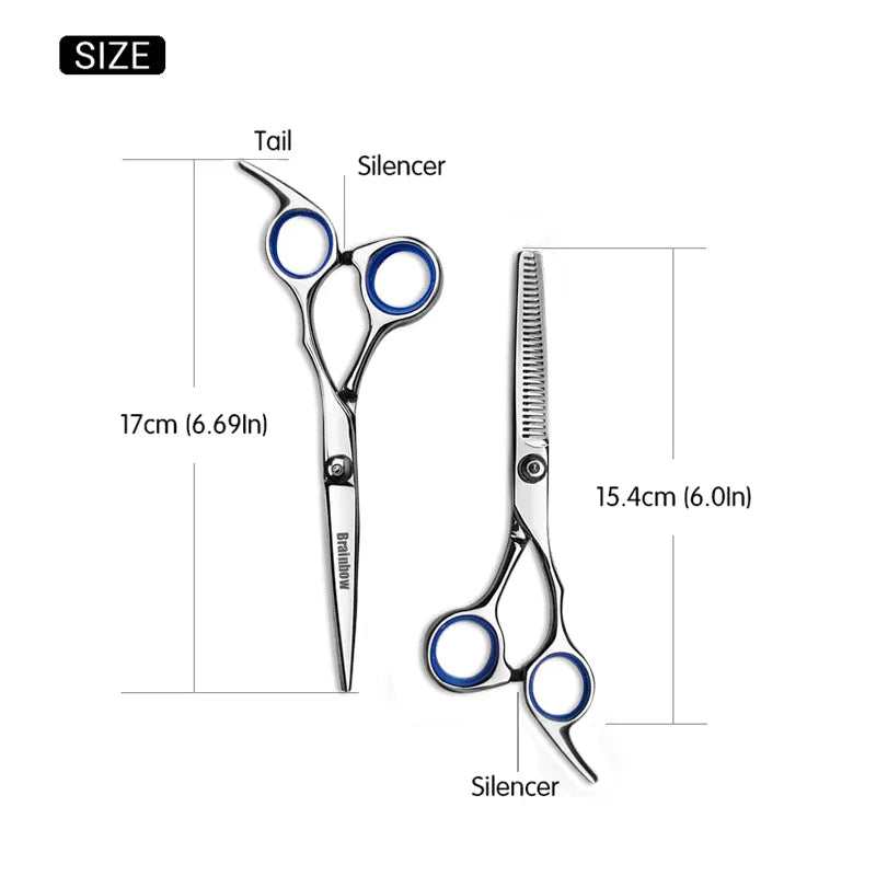 Hair Cutting Thinning Styling Tool Comb Scissors Stainless Steel