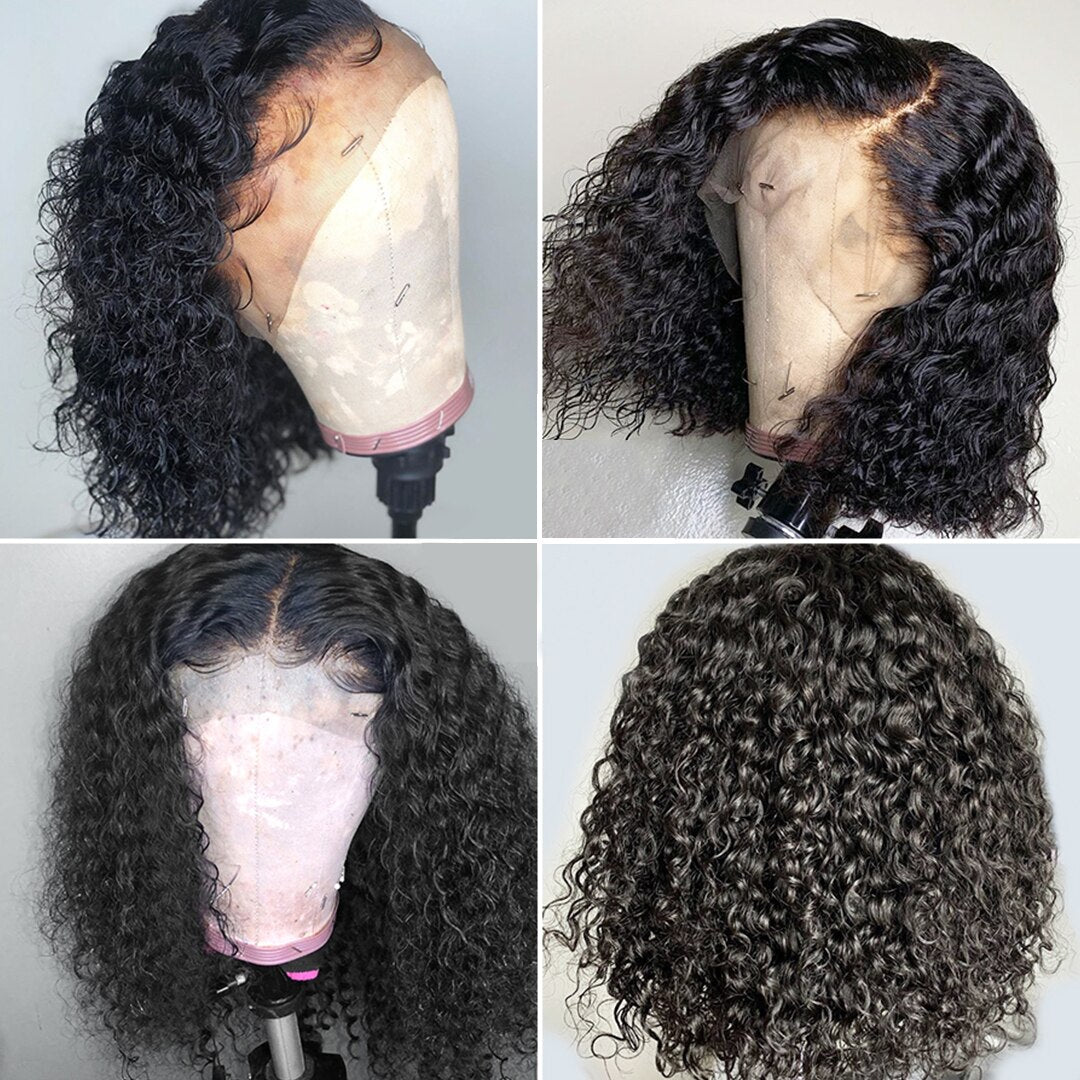 Short Curly Bob Deep Wave Frontal Brazilian Curly Human Hair - Supreme Lush Hair