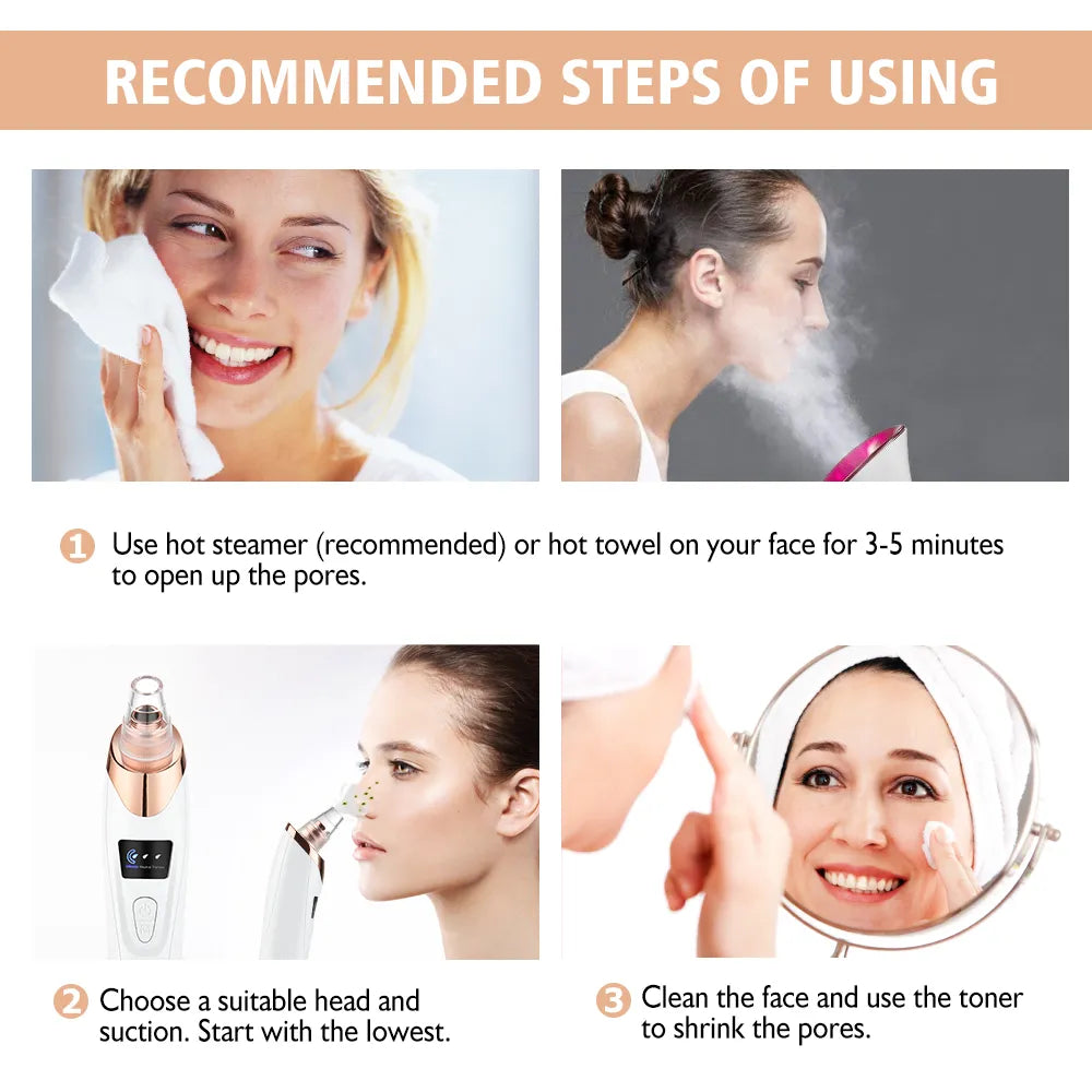 Acne Cleaner Black Spots Removal Facial Deep Cleansing Pore Electric Blackhead Remover Vacuum