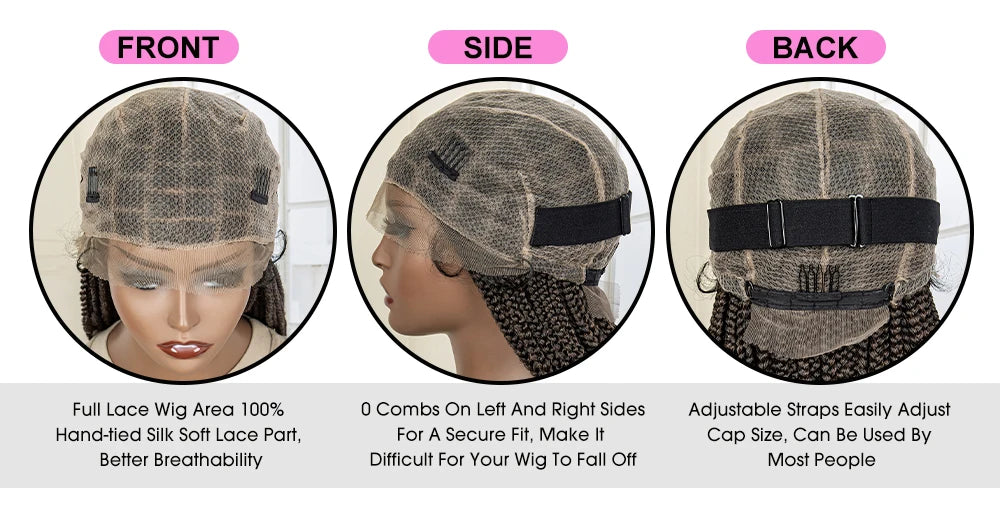 Synthetic Knotless Braided with Baby Hair Lace Frontal