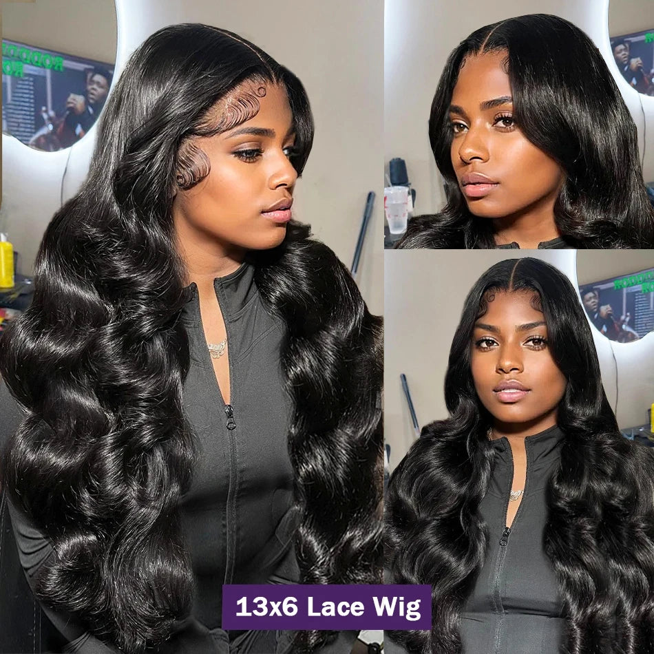 Tewjig 40 Inch Body Wave HD Transparent 13x6 Lace Front Human Hair Wigs Brazilian 250 Density 13x4 Lace Frontal Wig For Women