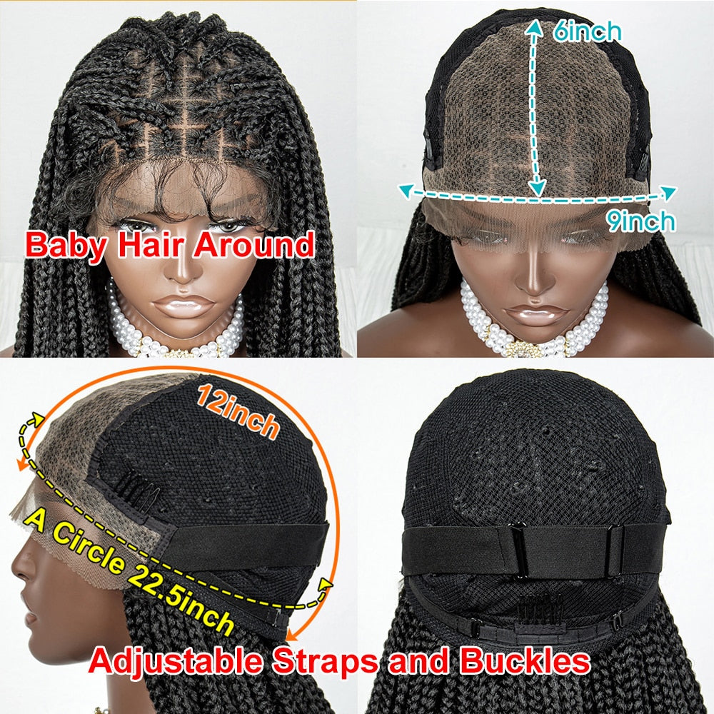 36 Inches Lace Front Long Braided Wig - Supreme Lush Hair