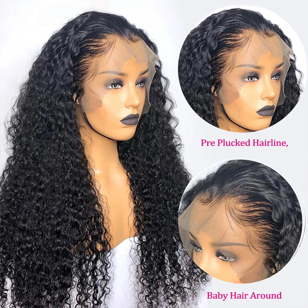 Deep wave frontal HD Lace Front Curly Brazilian Hair - Supreme Lush Hair