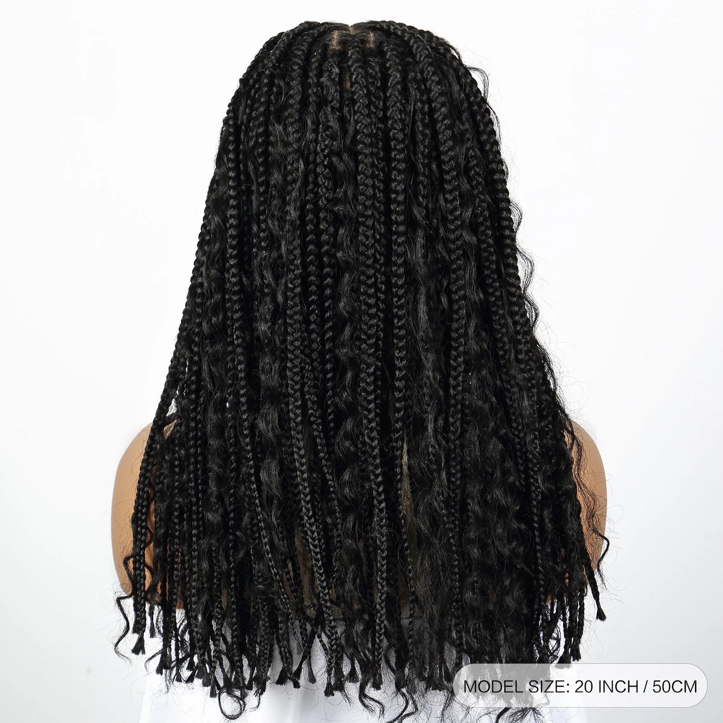 Full Lace Knotless Box Braided Curly Wig