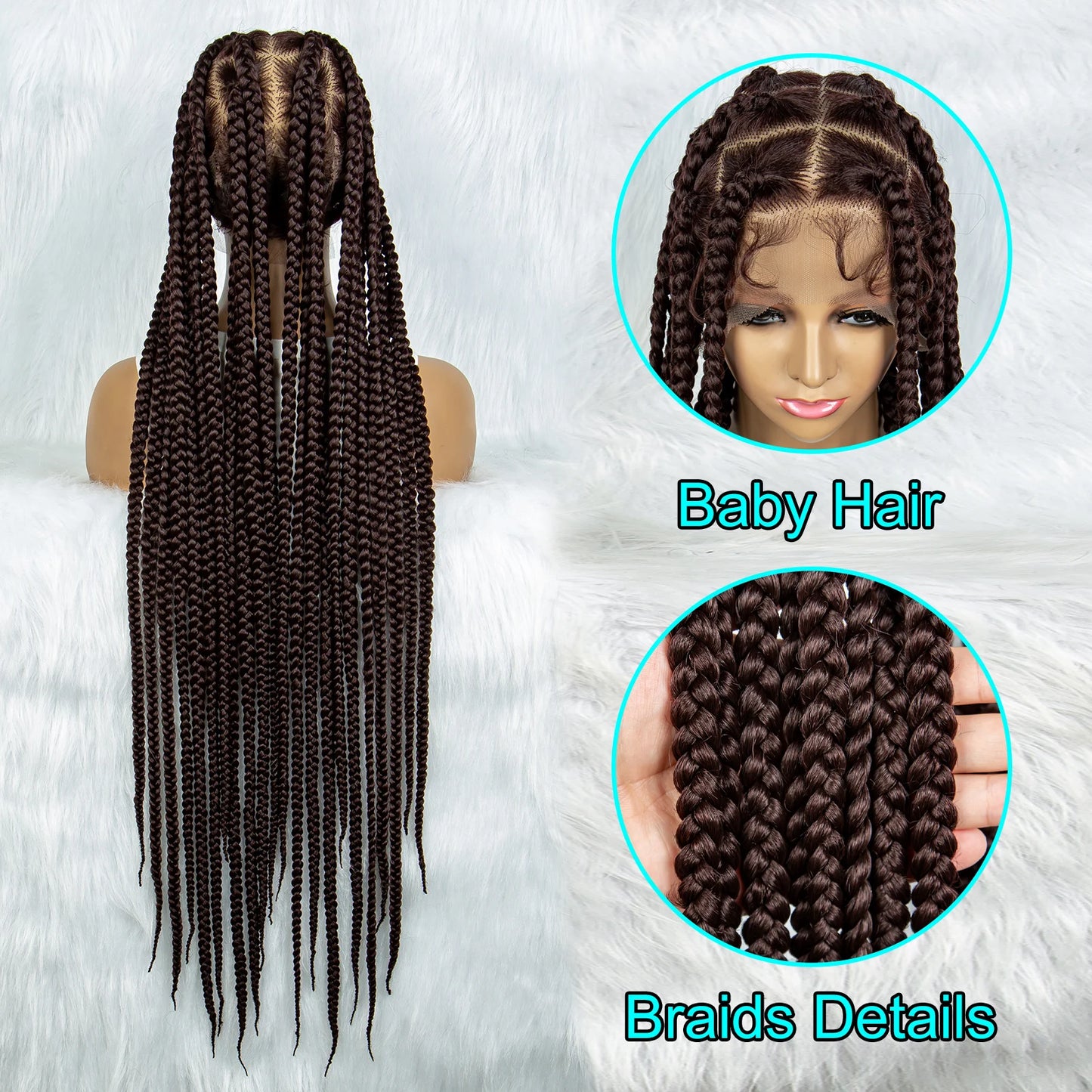 Ginger Cornrow Braids Full Lace Synthetic Lace Front Wig