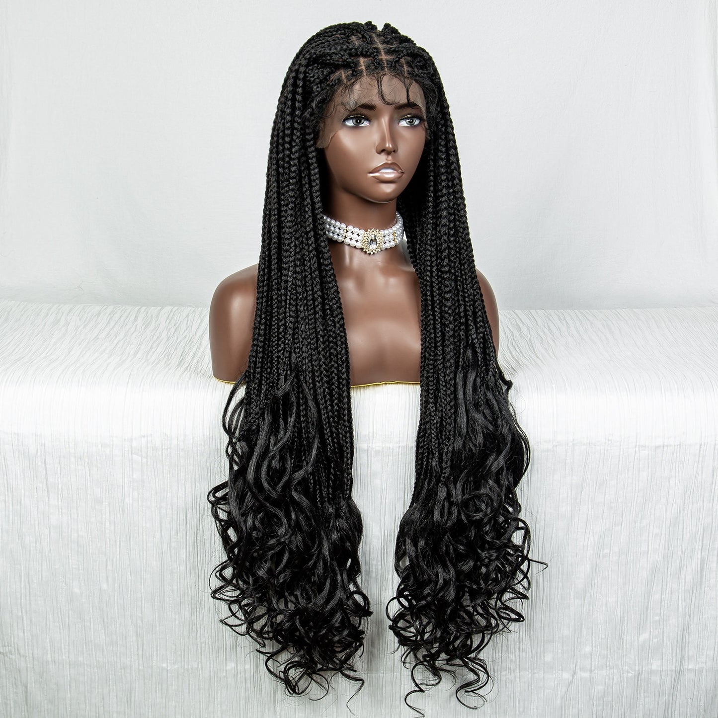 36 Inches Lace Front Long Braided Wig - Supreme Lush Hair