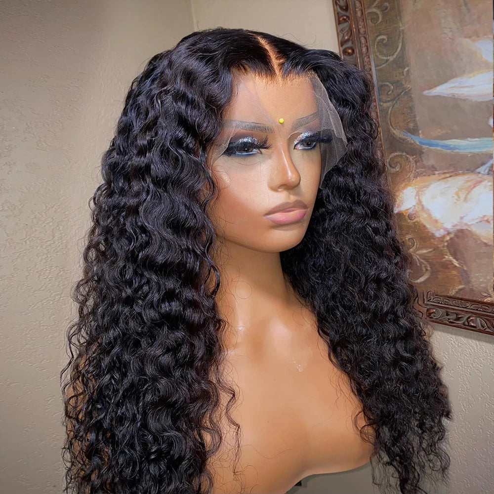 Water Curly Human Hair Brazilian Loose Deep Wave Lace Frontal Wig - Supreme Lush Hair