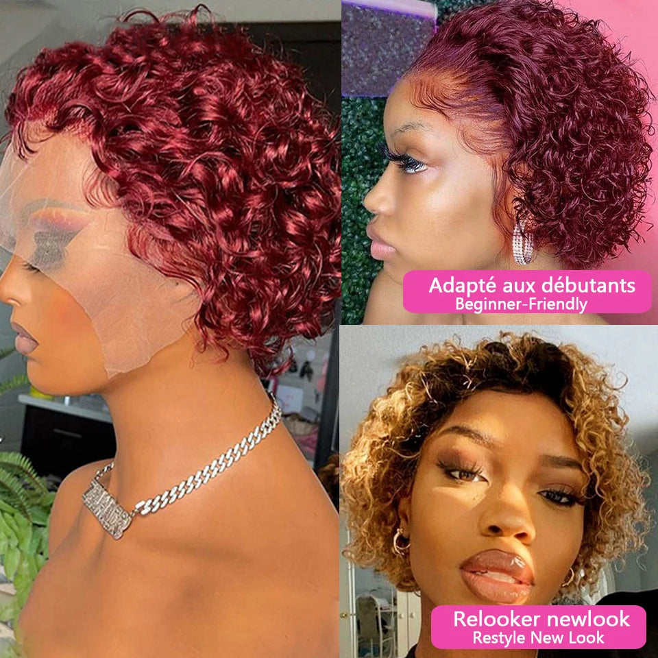 Pixie Cut Short Bob Curly Human Hair