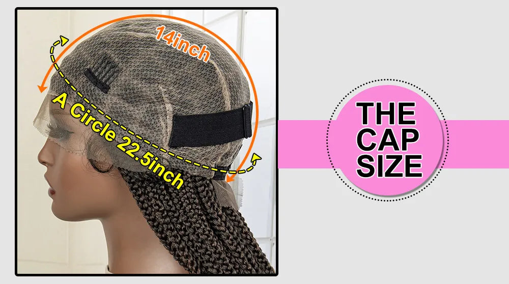Synthetic Knotless Braided with Baby Hair Lace Frontal
