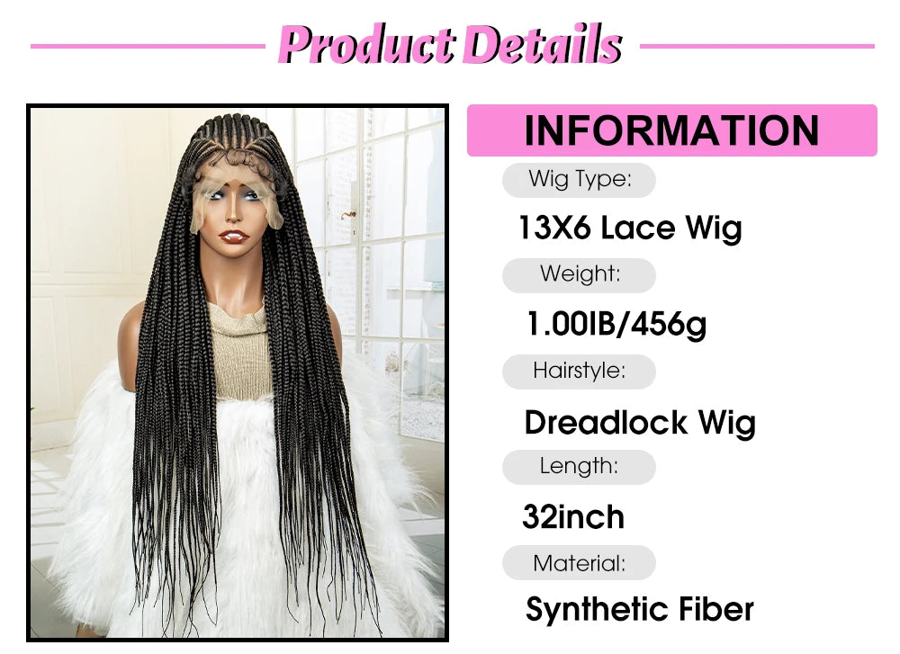 Lace Frontal Afro Synthetic Braided Cornrow Wigs
