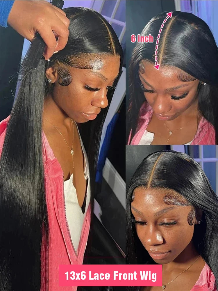 Pre plucked Glueless Straight 13x6 HD Human Hair Wigs