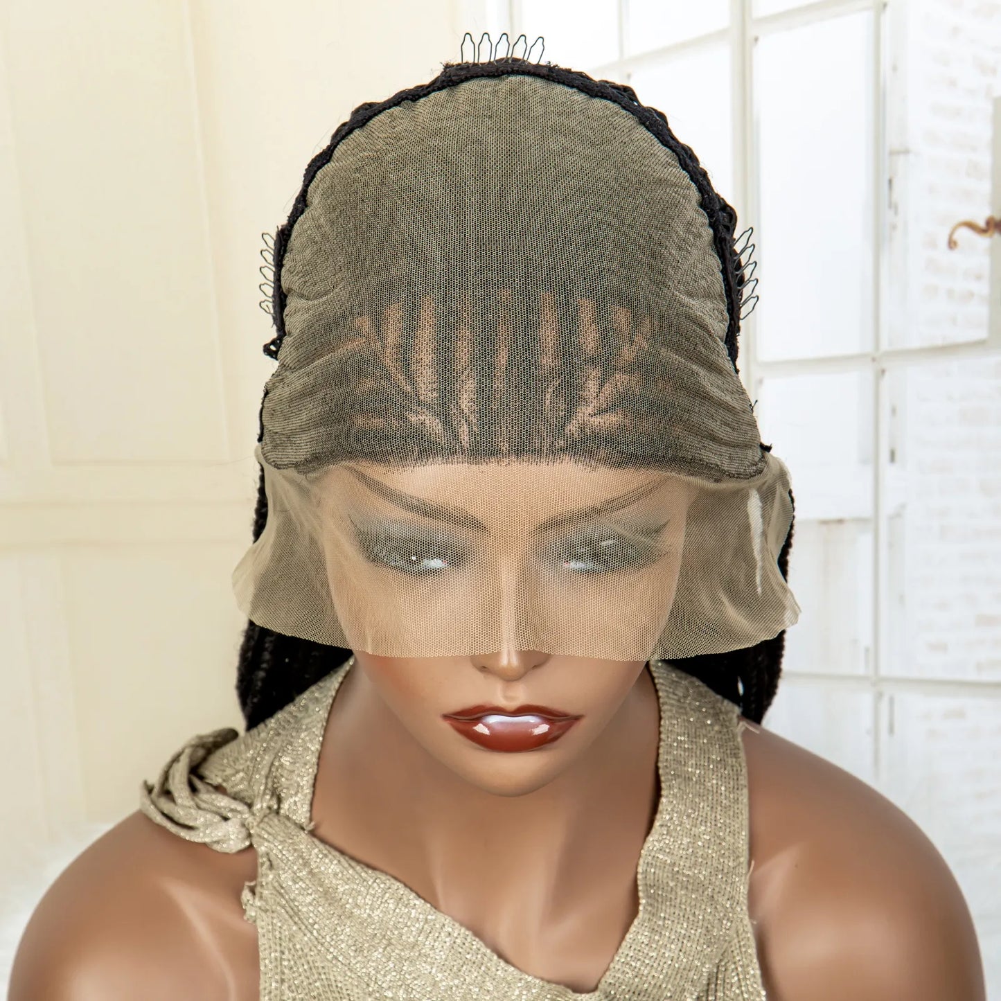Lace Frontal Afro Synthetic Braided Cornrow Wigs