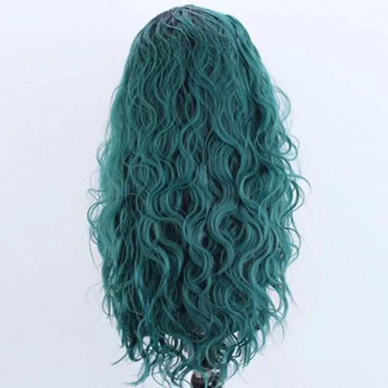 Green Synthetic Lace Front Natural Wave Wigs f - Supreme Lush Hair