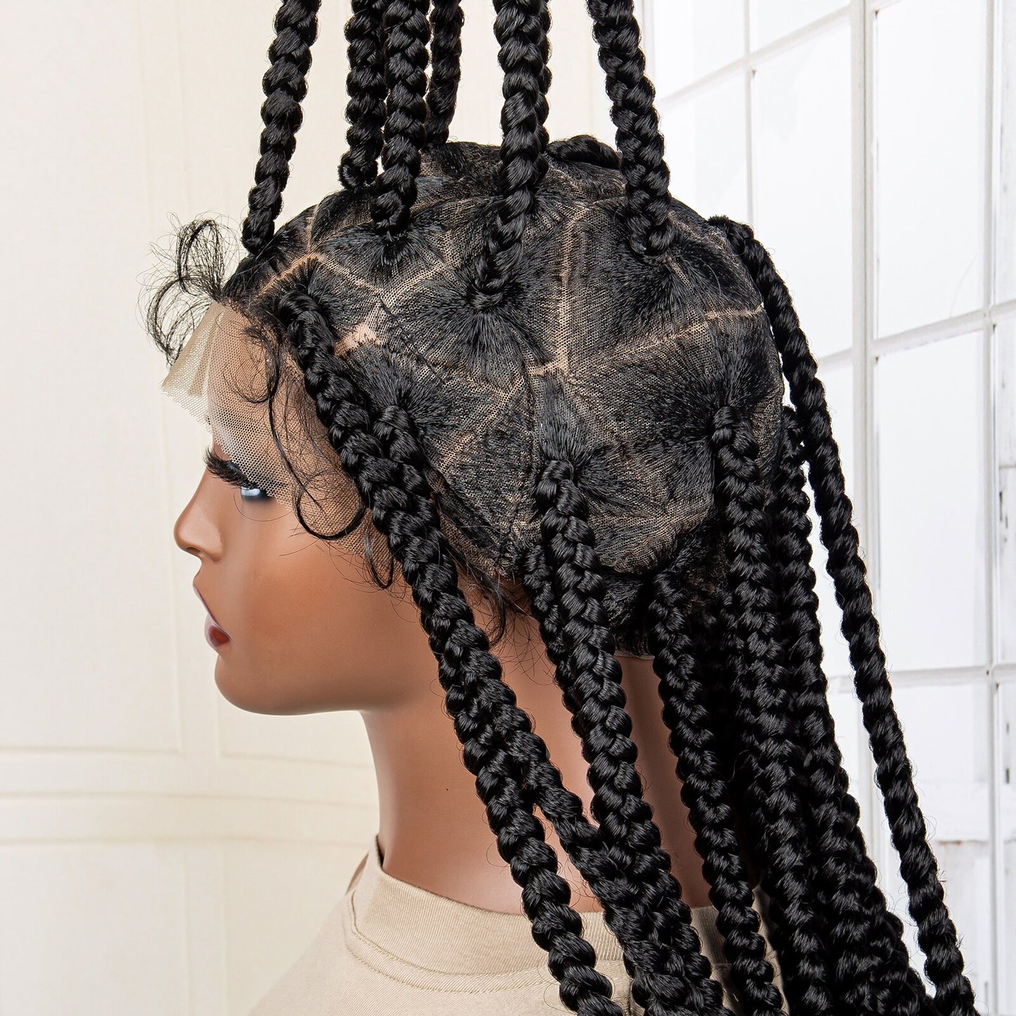 Synthetic Big Knotless Full Lace Braided Wigs - Supreme Lush Hair