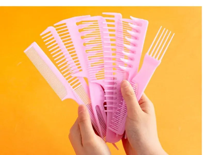 8 Piece Set Plastic Comb Vintage Back Head Styling Hair