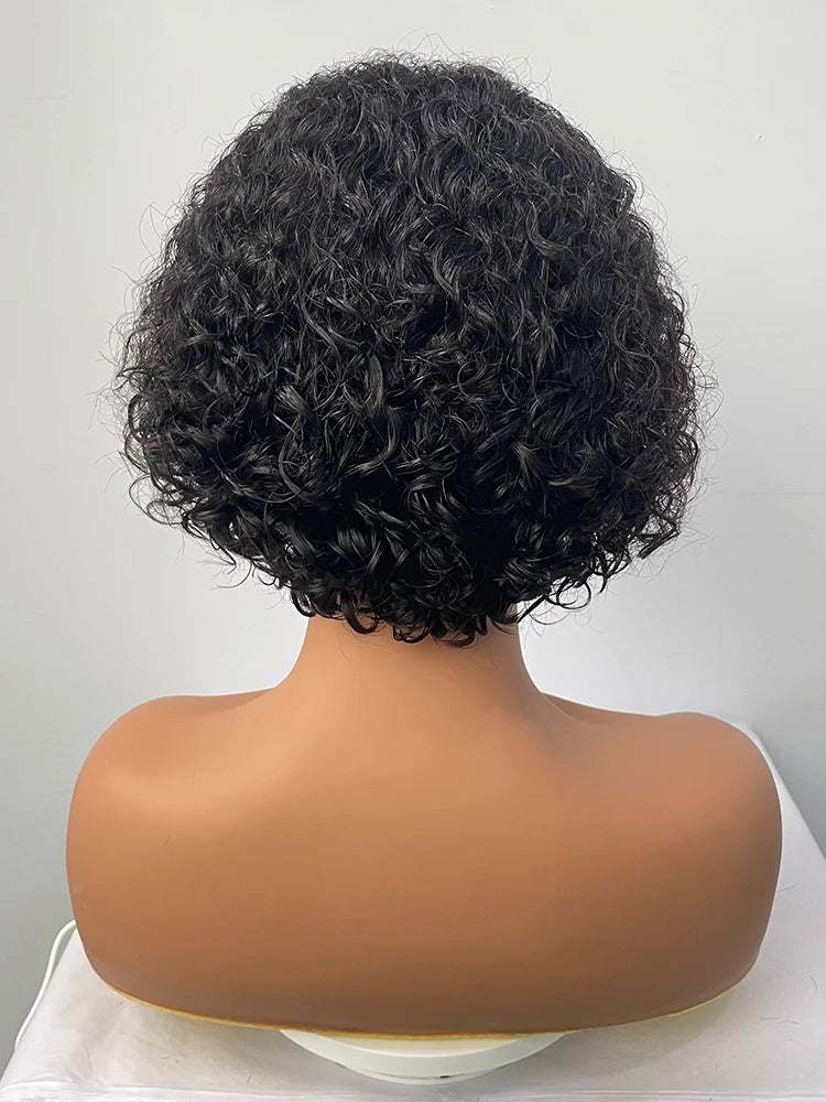 Short Curly Lace Front Wigs 13X4 Pixie Cut Bob