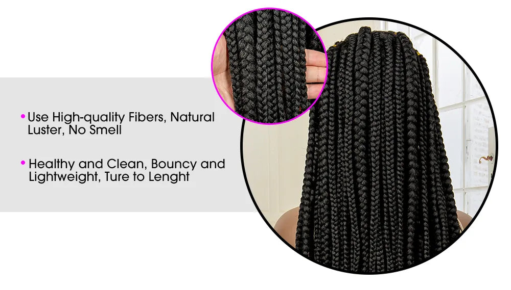 Knotless Cornrow Braids Lace Front Wigs 28 Inches Hair