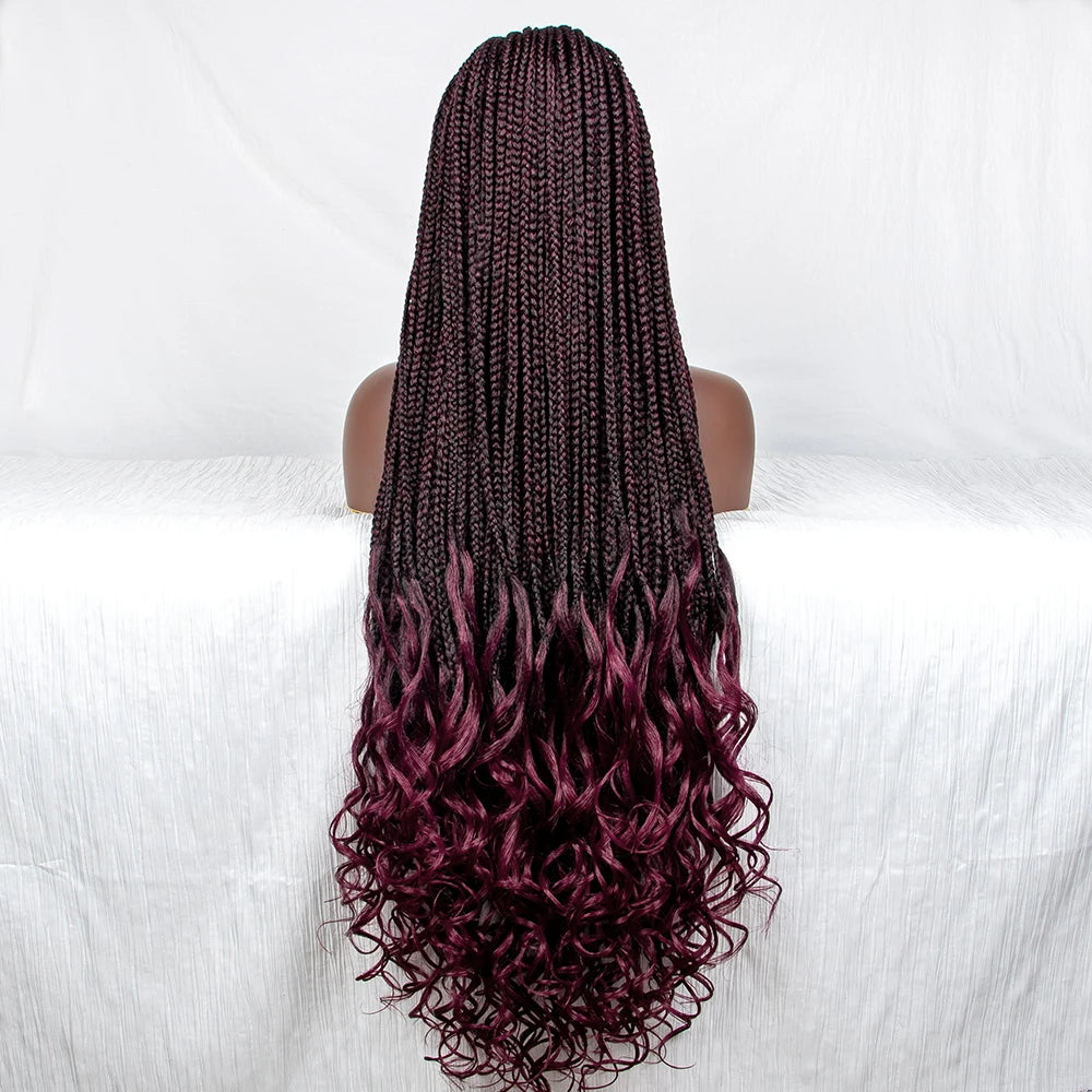 Water Wave Braided Synthetic Lace Front Wig with Baby Hair - Supreme Lush Hair