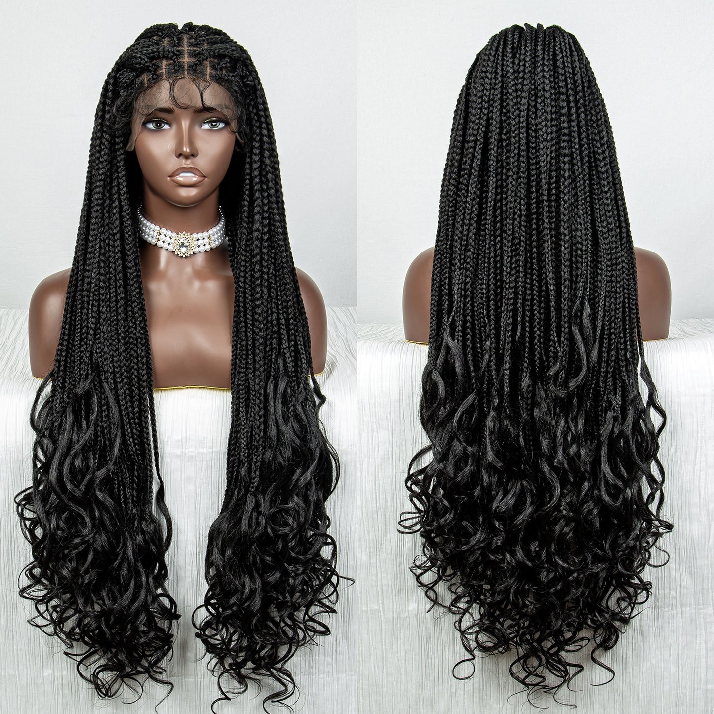 36 Inches Lace Front Long Braided Wig - Supreme Lush Hair