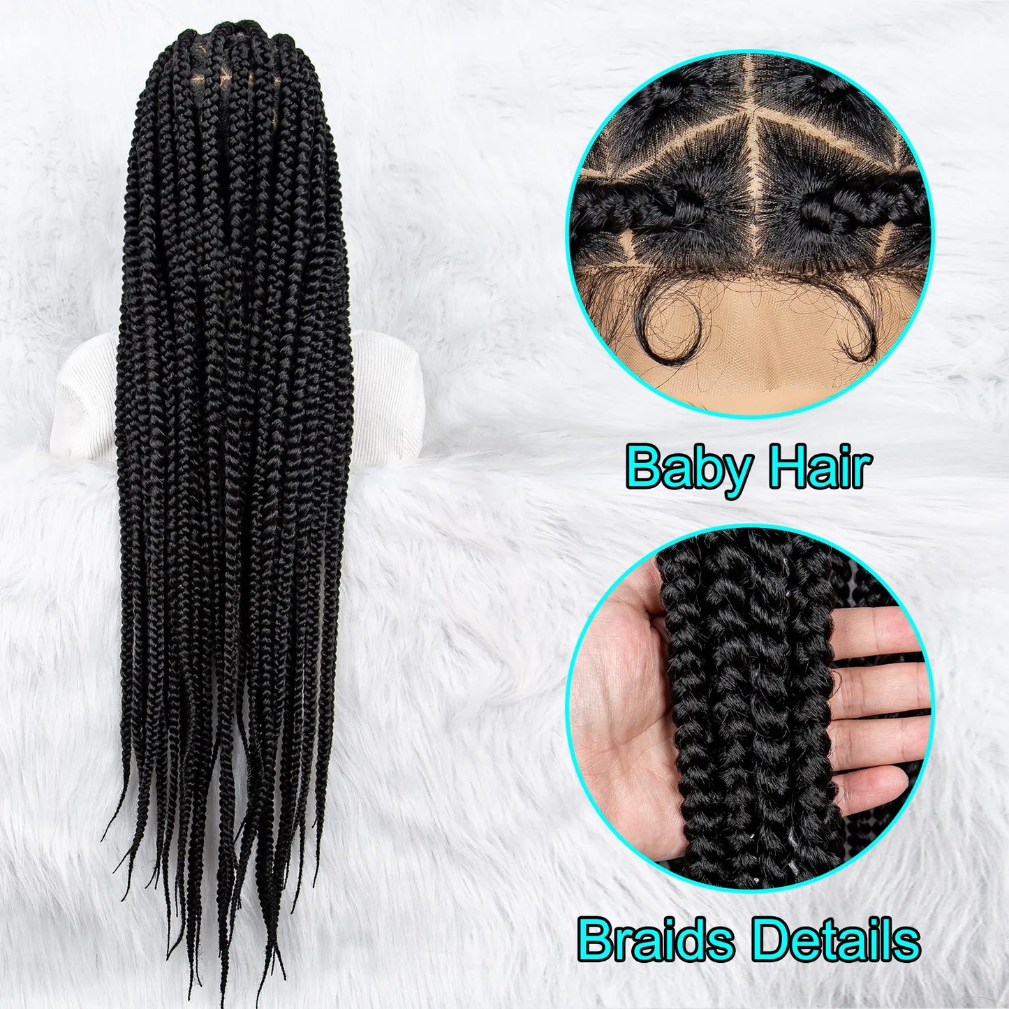 Lace Front Big Knotless Box Braids Wig - Supreme Lush Hair