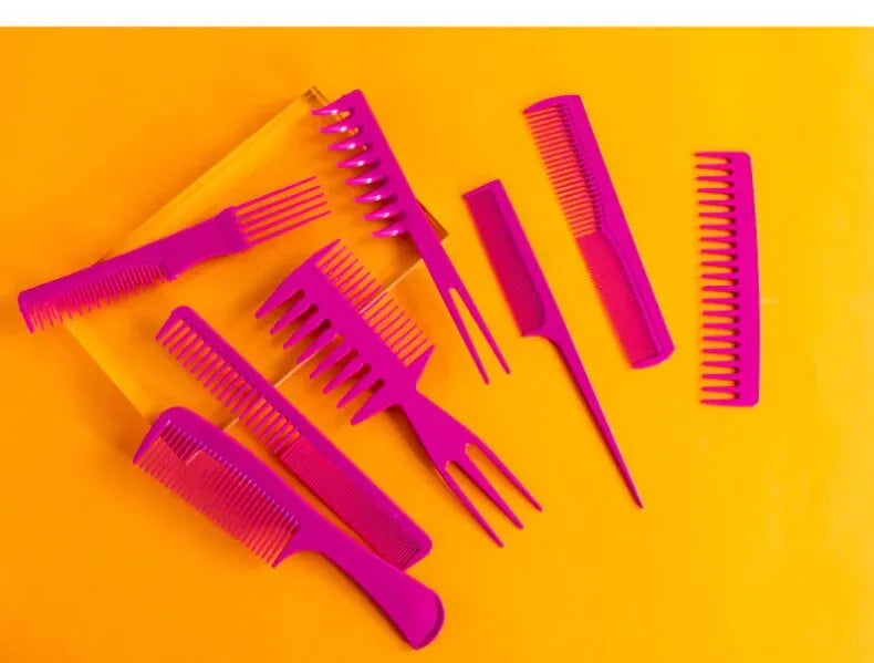 8 Piece Set Plastic Comb Vintage Back Head Styling Hair