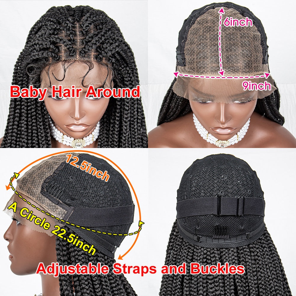 36 Inches Lace Front Braided Wigs - Supreme Lush Hair