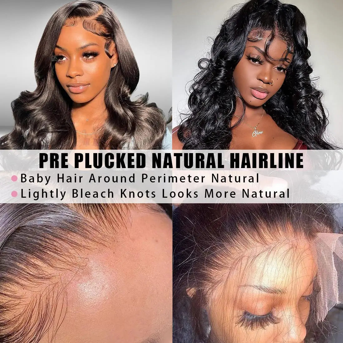 Body Wave Wig Transparent Lace 100% Human Hair Beached Knots Pre Plucked Bling Remy 13x4 Lace Frontal Wig Human Hair Wigs