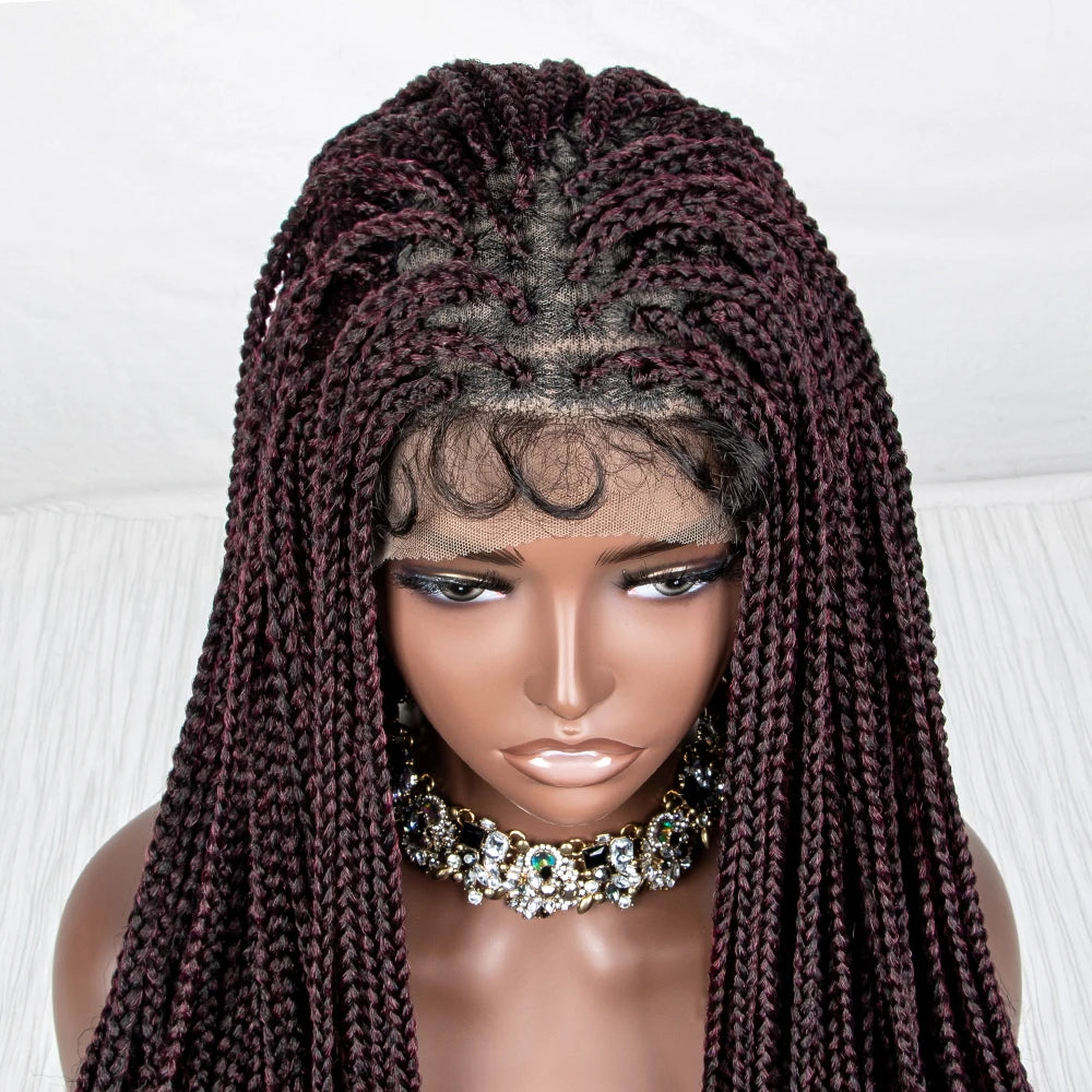 Water Wave Braided Synthetic Lace Front Wig with Baby Hair - Supreme Lush Hair