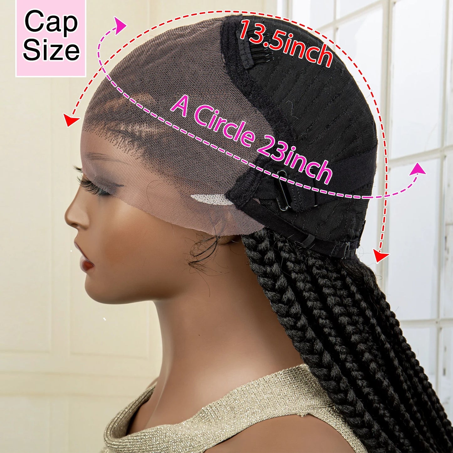 Knotless Cornrow Braids Lace Front Wigs 28 Inches Hair