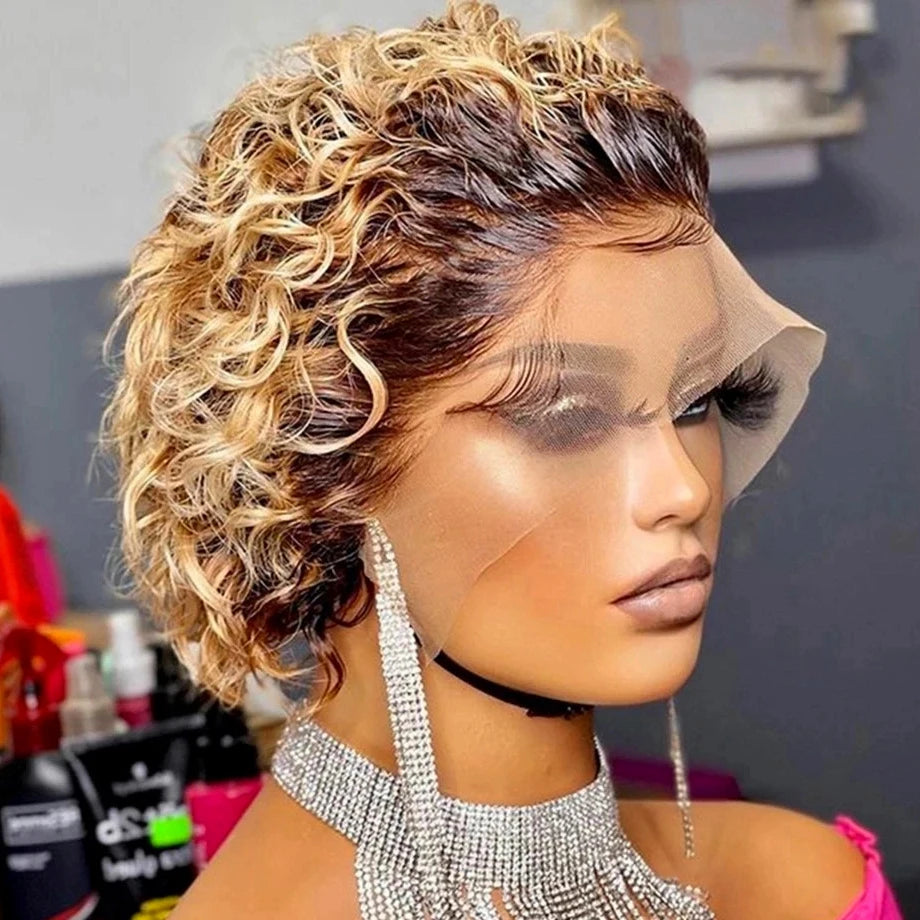 Pixie Cut Short Bob Curly Human Hair