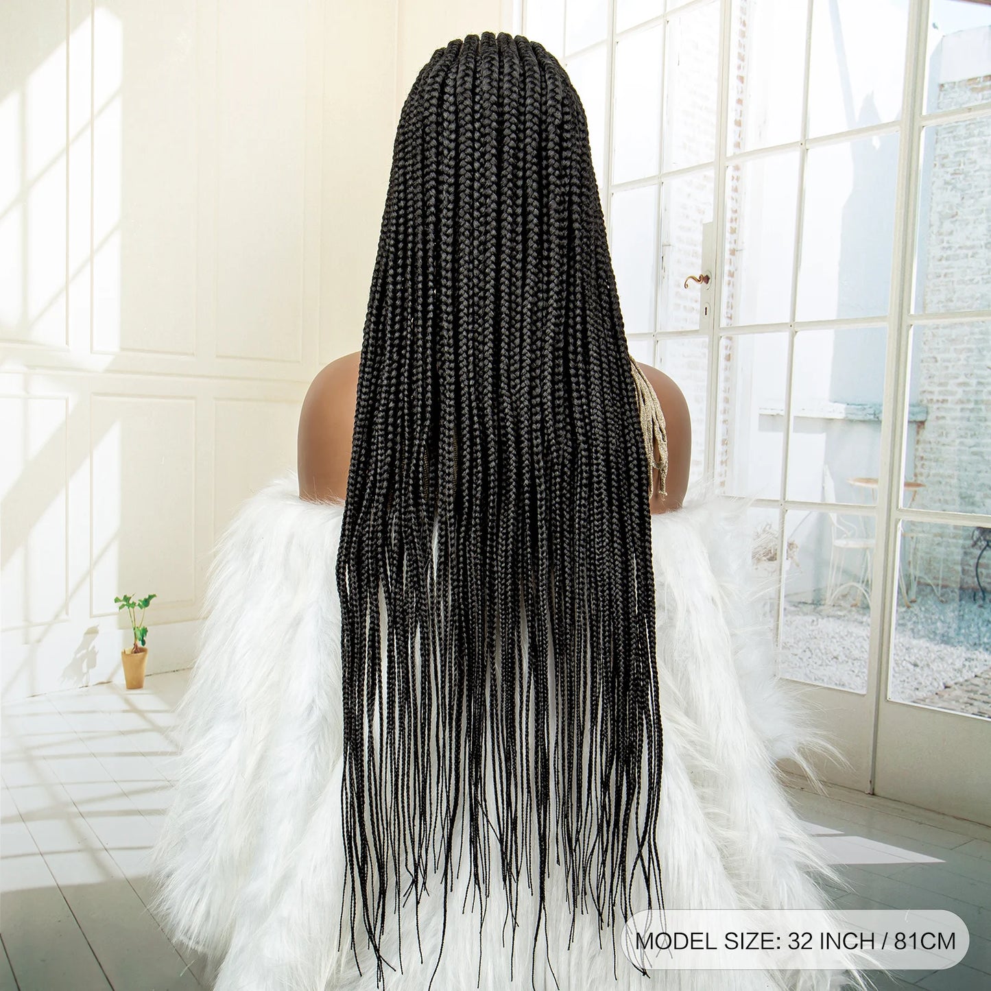 Lace Frontal Afro Synthetic Braided Cornrow Wigs
