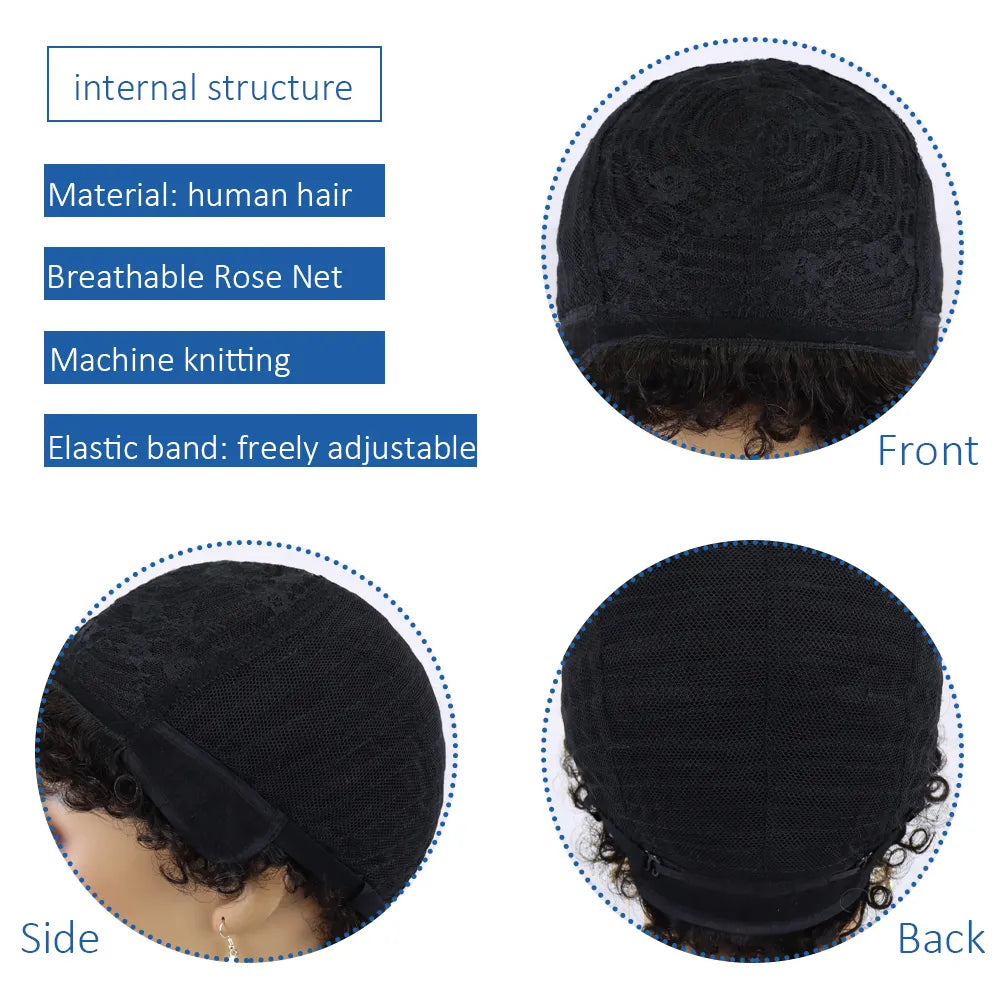 Short Curly Hair Pixie Cut Brazilian Human Hair Afro Kinky - Supreme Lush Hair