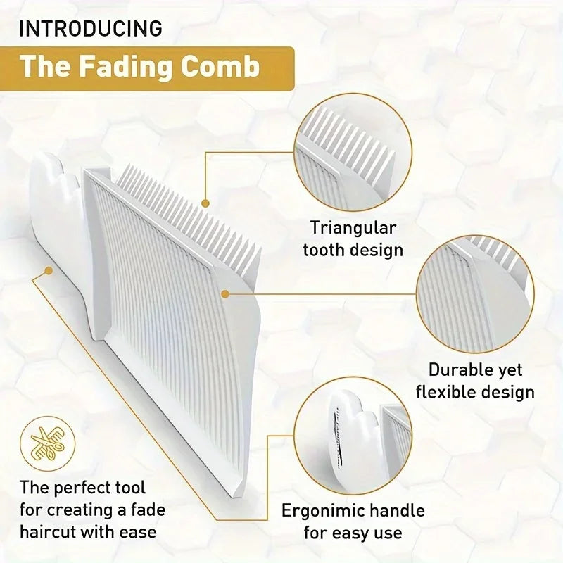 Professional Barber Clipper Blending Flat Top Hair Cutting Comb Heat Resistant Fade Brushn Styling Tool