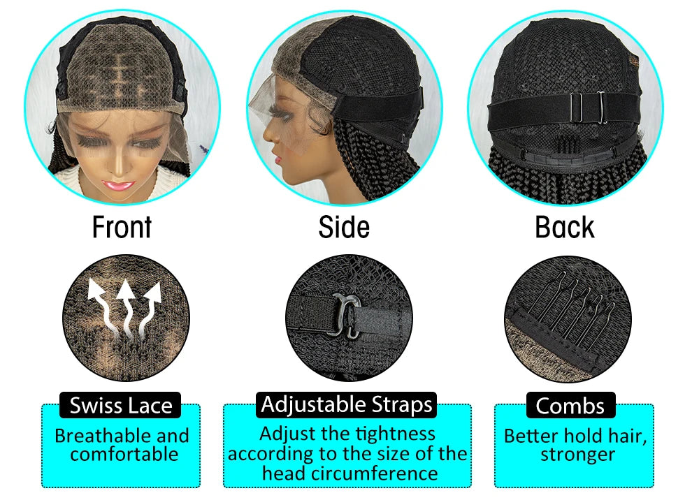 Lace Front Braided Synthetic Braids With Beads 14 inches