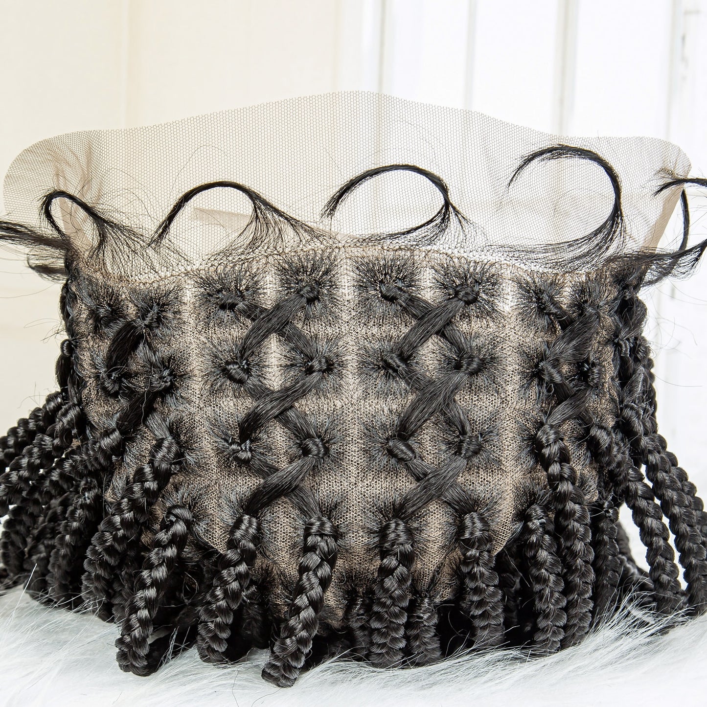 Knotless Cornrow Lace Box Braided Full Lace Synthetic Wigs - Supreme Lush Hair