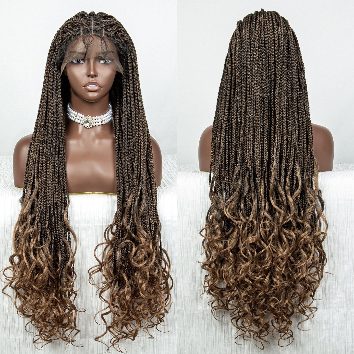 36 Inches Lace Front Long Braided Wig - Supreme Lush Hair