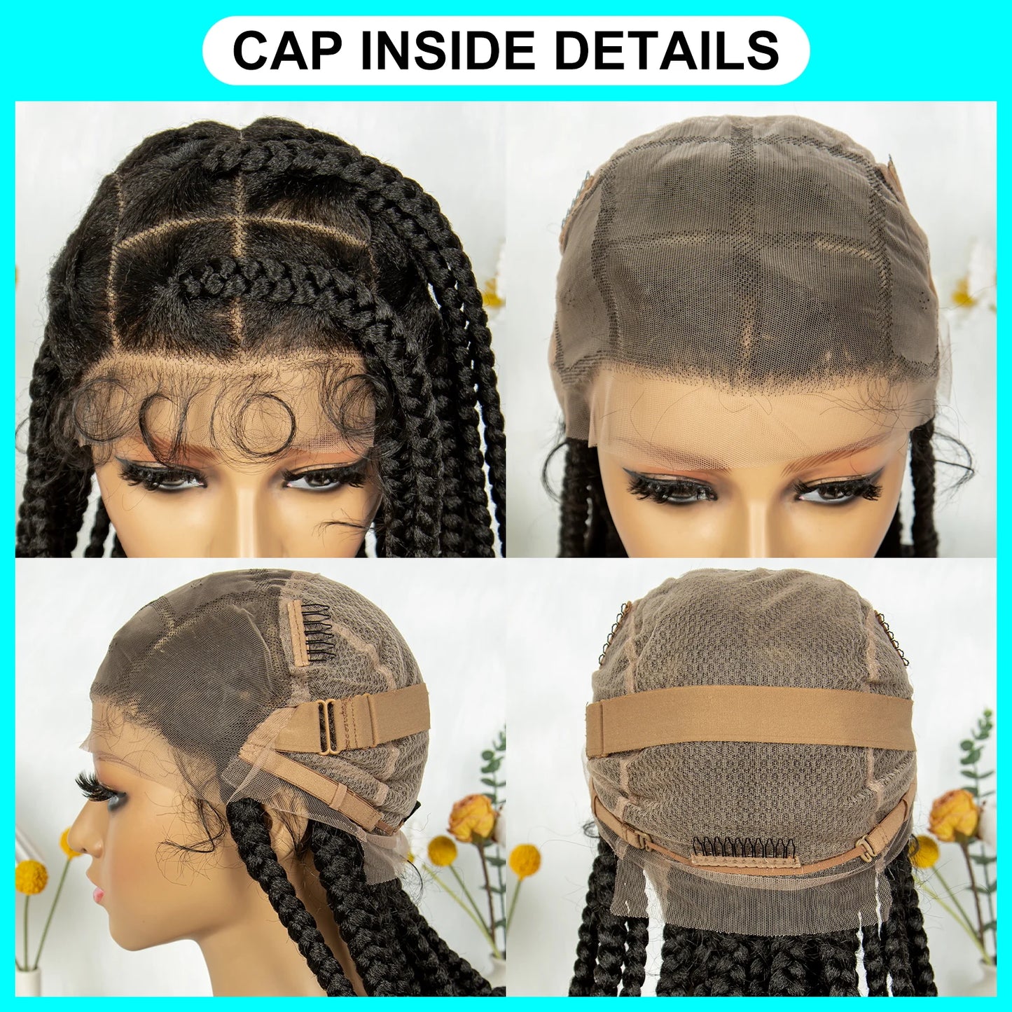 Full Lace Knotless Chunky Bantu Box Braided Wigs