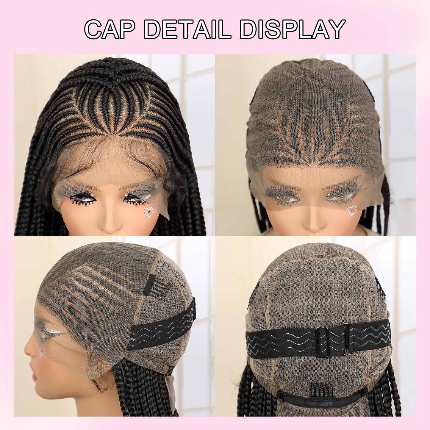 Full Lace Cornrow Braided 36 Inches Knotless Box Twist Wig