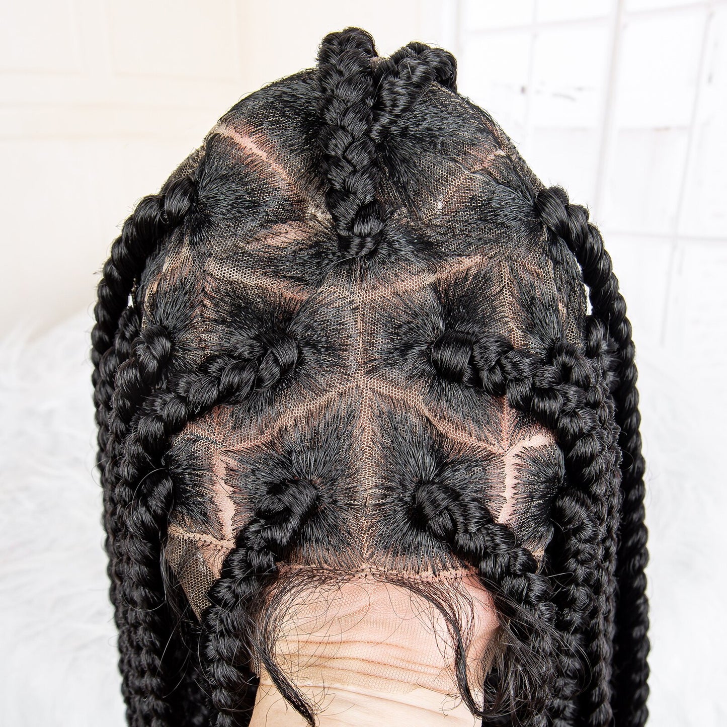 Synthetic Big Knotless Full Lace Braided Wigs - Supreme Lush Hair