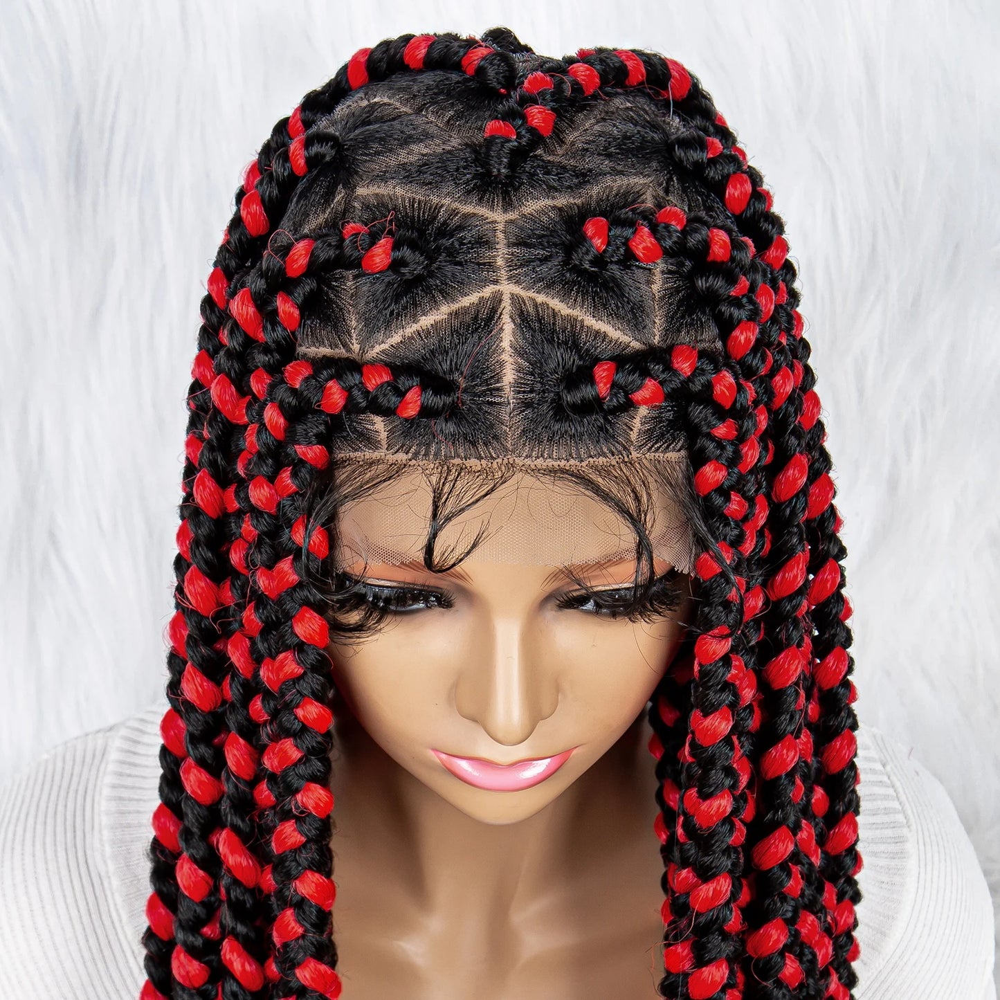 Lace Front Big Knotless Box Braids Wig - Supreme Lush Hair